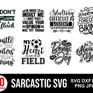 Sarkasmus-Svg-Bundle, lustige Zitate Clipart, sarkastische Retro-Svg, sarkastische Sprüche zward, freche Zitate Shirts, lustiges Mutter Geschenk.