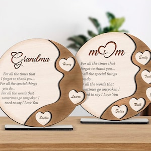 Gepersonaliseerde Moederdag rond houten bord Svg, cadeau voor moeder, Moederdag Svg, Moederdagcadeau, houten ornament Svg, Glowforge lasergesneden bestand