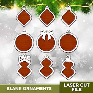 Blanco ornament Svg, gepersonaliseerd houten ornament Svg, ronde ornamentbundel, fotoornament laserbestand, Valentijnsornament, boomornament Svg.