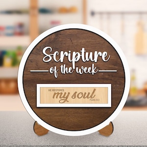 Escritura de la semana SVG intercambiable, set de decoración de fe, corte láser cristiano, cita bíblica, SVG motivacional, archivo de inspiración religiosa
