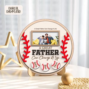 Cadre photo de baseball personnalisé Svg, plaque de cadre photo, cadeau de remerciement au père, cadeau de fin de saison pour entraîneur, cadeaux d'équipe de baseball, fête des pères