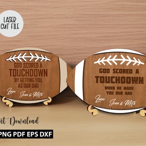 Panneau de football pour les papas SVG, fête des pères personnalisée, panneau de papa entraîneur, cadeau de papa sportif, papa de footballeur personnalisé, cadeau de moins de 25 ans, panneau en bois laser