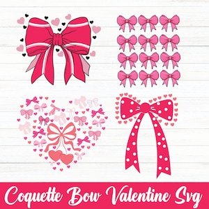 Coquette Bow Valentijnsdag Svg-bundel, Valentijnsdagcitaten, Glitter Valentine Png, Love Xoxo Png Cricut & Silhouette, Valentine-shirts.