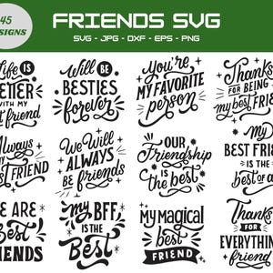 Friends Svg Bundle, Friends Png, Clipart, Font Files, Svg Bundle Layered Files, Svg For Cricut, Best Friends Svg, Friend Quotes Svg, BFF Svg