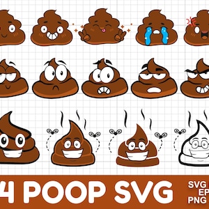 Cute Poop Svg, Poop Emoji Svg, Poop Clipart, Smiling Poop, Smiling Poop Svg, Funny Poop Svg, Poop Vector, Funny Poop, Summer Svg, Silhouette