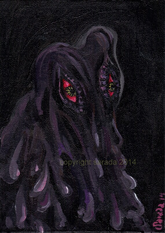 Smog Monster Kaiju Fan Kunst Original Gemalde 5 X 7 Hedorah Etsy