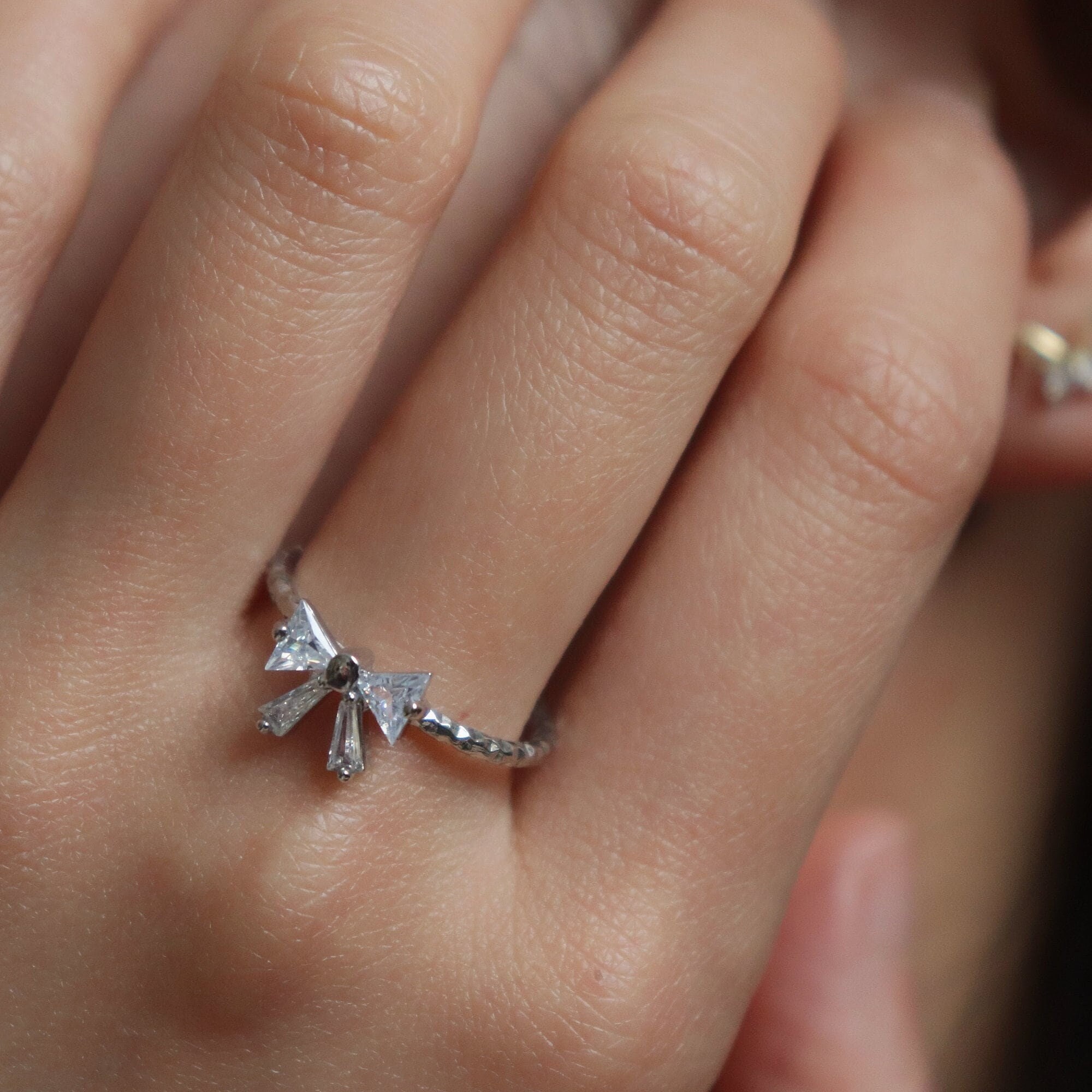 Sterling Silver Bow Promise Ring Pink Bow Ring Sterling Silver Bow