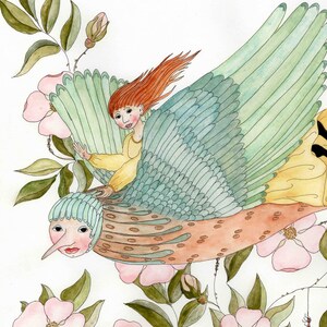 Kingfishers Dream, stampa artistica 8" x 8" - Cartolina tratta dall'acquerello originale di Ulla Milbrath