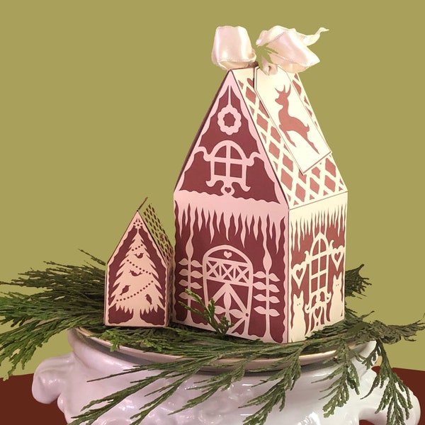 Gingerbread Cottage Gift Box Kit - Created from Original Paper cuts by Ulla Milbrath