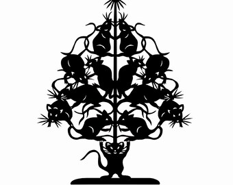 Tree Of Mice - Paper Cut Dimensional Table Decoration by Ulla Milbrath