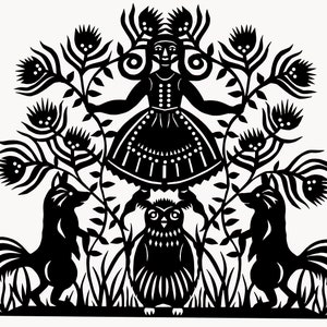 Owls Surprise - Papercutting Art par Ulla Milbrath - Noir ou Rouge