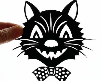 Halloween Fancy Cat - Mini Papercut by Ulla Milbrath