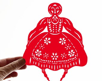 Little Red Riding Hood - Mini Paper Cut - from Art by Ulla Milbrath