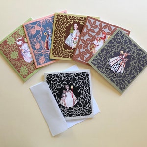 Tier Madonna Grußkarte 6er Set - aus Original Paper Cut und Aquarell Illustrationen von Ulla Milbrath