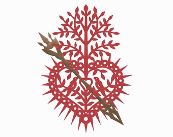 Tree of life heart - Papercut Valentine - from Original Design by Ulla Milbrath