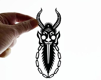 Krampus Mini Papercutting Artwork by Ulla Milbrath