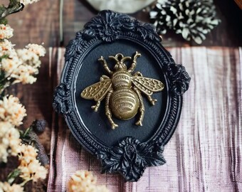 ex-voto decoración de pared insecto abeja mariposa boda boho serpiente gótico gabinete de curiosidades taxidermia bajo campana de halloween