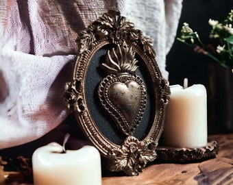 ex-voto sacro cuore decorazione boho gotico vegan collezione gabinetto delle curiosità tassidermia halloween stregoneria bagnato campione gesù