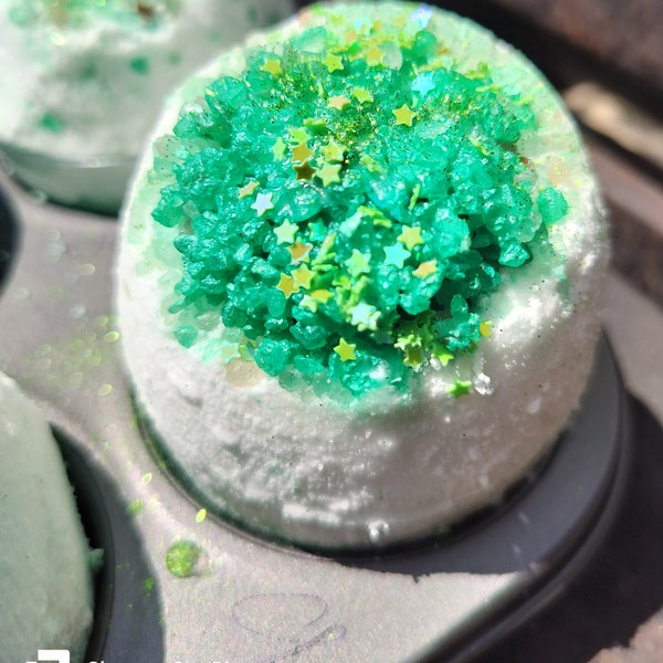 Surprise Stamped STERLING May Birthday Geode Fizzy featuring Emerald and Peridot