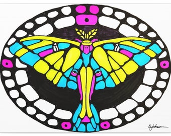 Peinture de papillon, Art de papillons, Peinture de papillon de nuit, Papillon de nuit, Dessin de papillon, Conception de papillon, Spirituel, Art neurographique, Design original