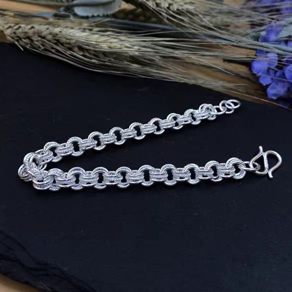 Bracelet en argent sterling Bracelet multicouche à 3 anneaux Bracelet design