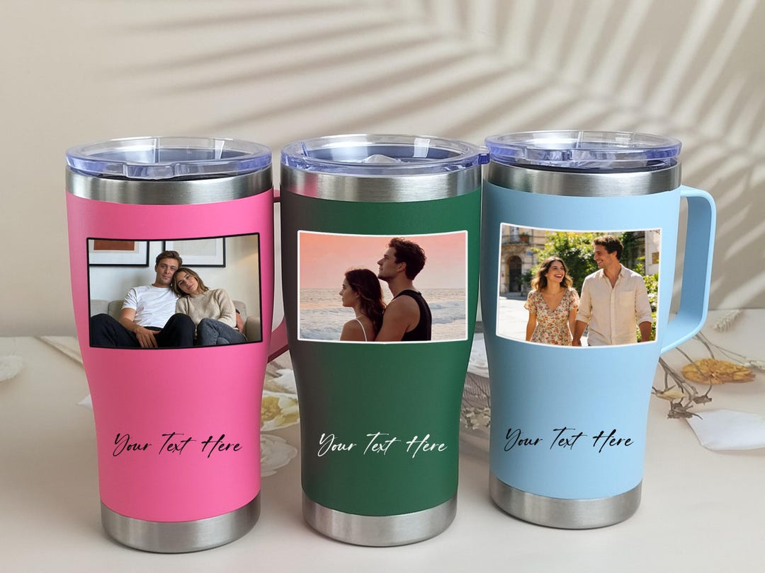 Personalized Photo Tumbler, Custom Stainless Steel Cup, Anniversary ...
