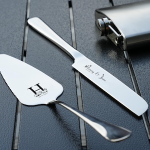 Personalized Wedding Cake Cutting Set, Custom Cake Knife Set,Stainless Steel Cake Cutting Set,Anniversary Gift