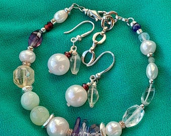 Handmade Gemstone & Pearl Bracelet – Natural Stone Custom Jewelry