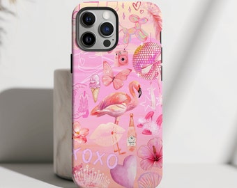 Preppy Phone Case Collage Scrapbook Pink Cool Aesthetic Disco Cowgirl iPhone 15 14 13 12 11 Pro Max 8 Plus X Samsung Galaxy S23 S22 Pixel