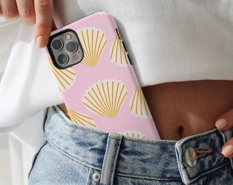 Preppy Phone Case Cute Cell Phone Case Pink Seashell Coconut Girl Aesthetic Cool iPhone 15 14 13 12 Samsung Galaxy S24 S23 S22 Google Pixel