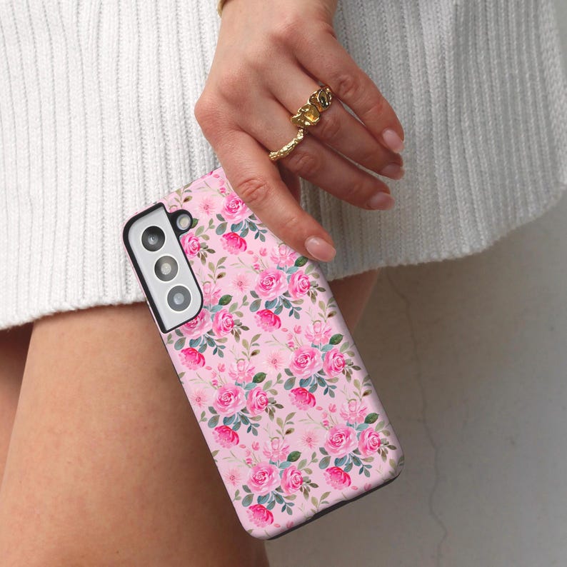 love shack fancy inspired phone case. pink floral cute design