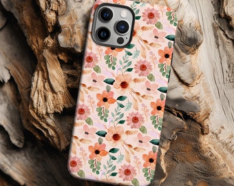 Watercolour Floral Phone Case Wildflower Nature Granola Girl Leaf iPhone 15 14 13 12 11 Pro Max Plus Samsung Galaxy S24 S23 S22 Google Pixel