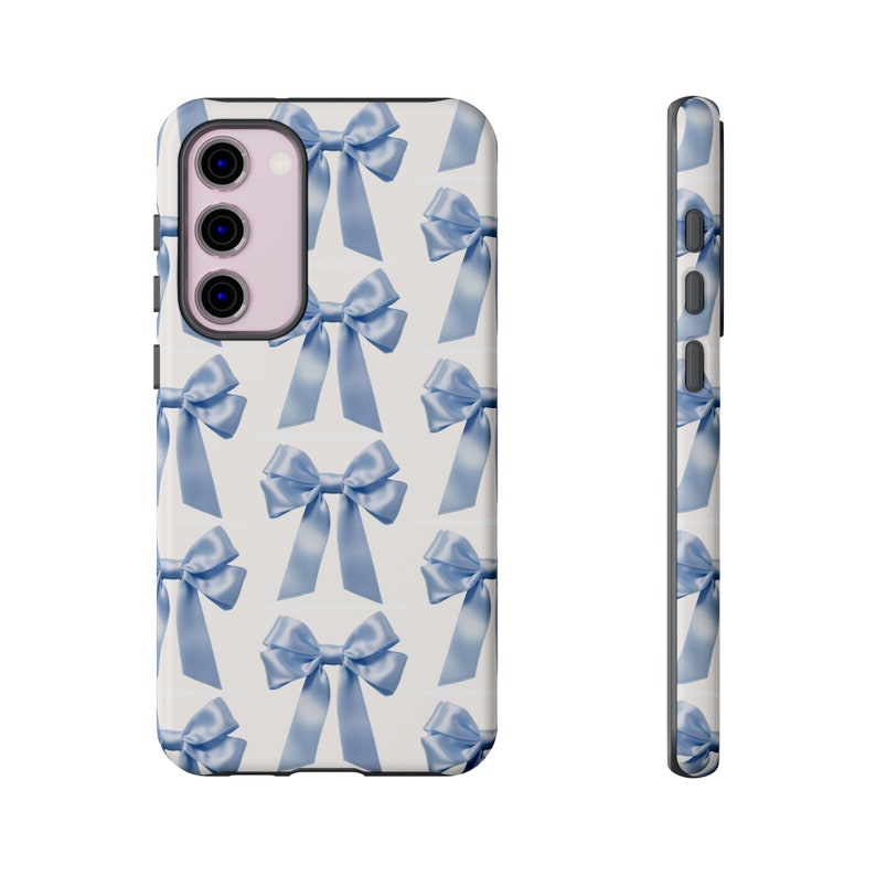 Coquette Phone Case Blue Bow Collage Ribbon Something Blue Cute iPhone 15 14 13 12 11 Pro Max Plus Samsung Galaxy S24 S23 S22 Google Pixel image 9