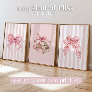 coquette bow print set of three