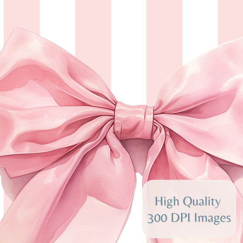 My cute coquette pink bow print. The bow has a watercolour look to it. This print has white and pink stripes in the background with a large pink bow in front. Perfect for a nursery, bedroom, dorm room, apartment or a gift for a bff, daughter, sister.