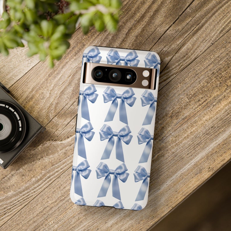 Coquette Phone Case Blue Bow Collage Ribbon Something Blue Cute iPhone 15 14 13 12 11 Pro Max Plus Samsung Galaxy S24 S23 S22 Google Pixel image 10