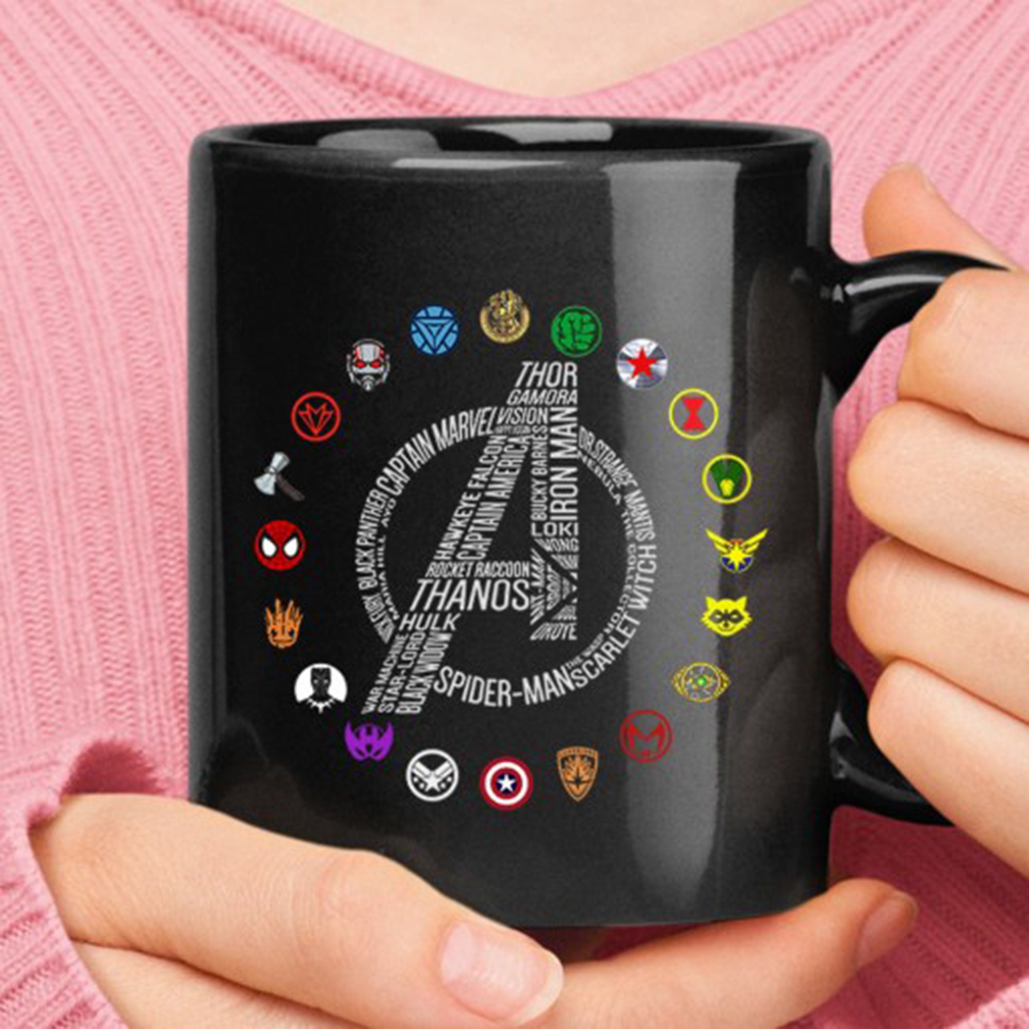 The Avengers Name And Characters Logo Coffee Mug