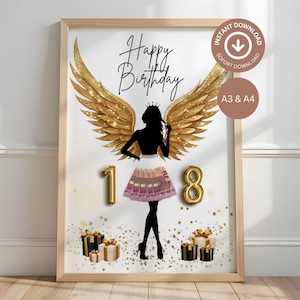 Geldgeschenk zum 18. Geburtstag – DIY-Vorlage | PDF zum Ausdrucken | Für beste Freundin | Mädchen | Frau | Last Minute Geschenk