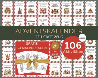 Advent Calendar for Kids: Time Instead of Things | 106 DIY Activity Ideas to Print | Mindful Family Christmas PDF