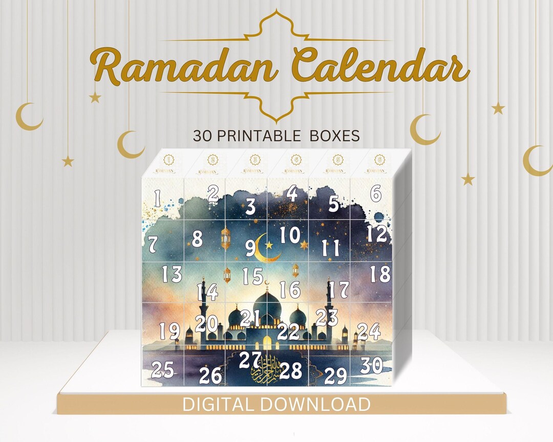Ramadan Countdown Calendar «mosque» – Digital Download DIY Calendar ...