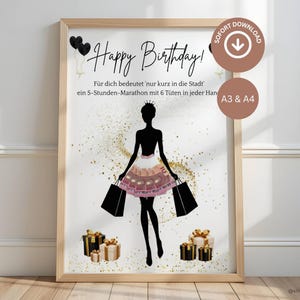 Geldgeschenk zum Geburtstag | Shopping Queen | PDF zum Ausdrucken | Für beste Freundin | Geburtstagsgeschenk | Karte | Last Minute Geschenk