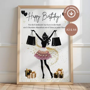 Geldgeschenk zum Geburtstag | Shopping Queen | PDF zum Ausdrucken | Für beste Freundin | Geburtstagsgeschenk | Karte | Last Minute Geschenk