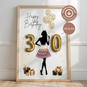 Cadeau en espèces pour un 30e anniversaire – Modèle DIY | PDF pour impression | Pour le meilleur ami | Filles | femme | Cadeau de dernière minute