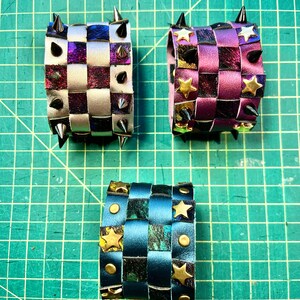 Leather Checkerboard Cuff Turquoise Stars Like Dolls Kill Hot Topic image 4