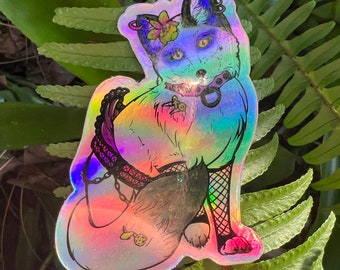 Holographic Sticker: Goth Fox