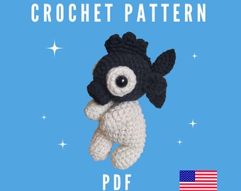 Fish Guy Crochet Amigurumi Pattern PDF file US Terms in English