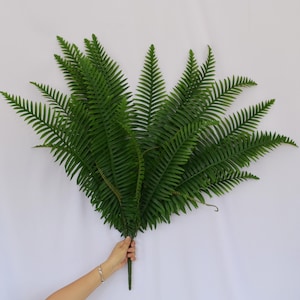 Large Artificial Fern Bundle | Lifelike Greenery for Tropical Decor, Home Fern Accents, Wedding Arrangements, Faux Plants for Centerpieces