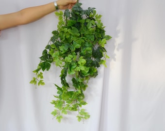 Artificial Hanging Ivy Vine, Faux Greenery Trailing Plant, Lush Cascading Leaves for Home Floral, Wedding Arrangements, Garden Wall Décor