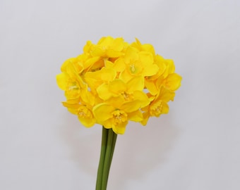 Bouquet artificiel de jonquilles, fleur de narcisse en soie pour pièce maîtresse de mariage printanier, décoration florale pour la maison, composition florale artificielle, floraison réaliste