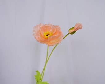 Stelo artificiale di papavero islandese, fiore di seta per decorazioni floreali primaverili, esposizione di fiori per la casa, composizione floreale per matrimoni, stile bouquet finto